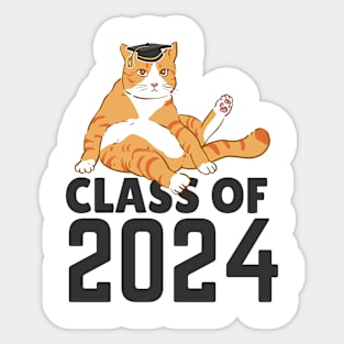 Funny  class of 2024 senior graduation 2024   cat Sticker